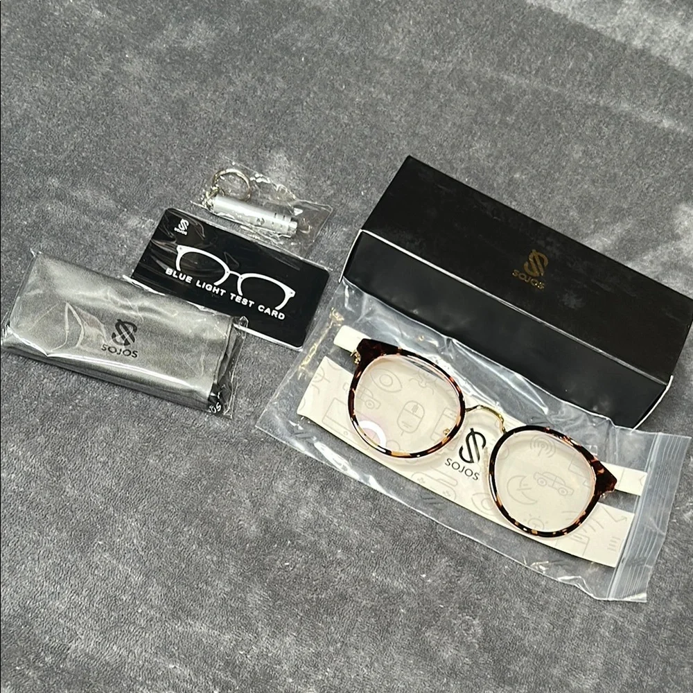 Sojos Retro Round Blue Light Tortoise Frames Anti Blue Light Lens NWT